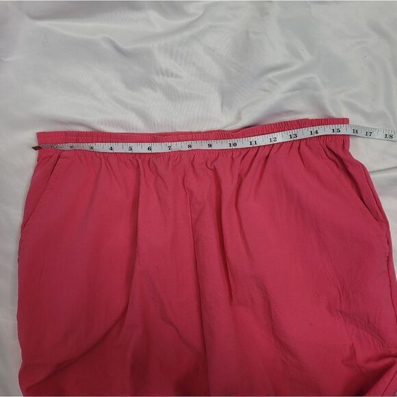 VINTAGE‎ 90s pink pull on barbiecore nylon windbreaker pants L/XL - Picture 10 of 12